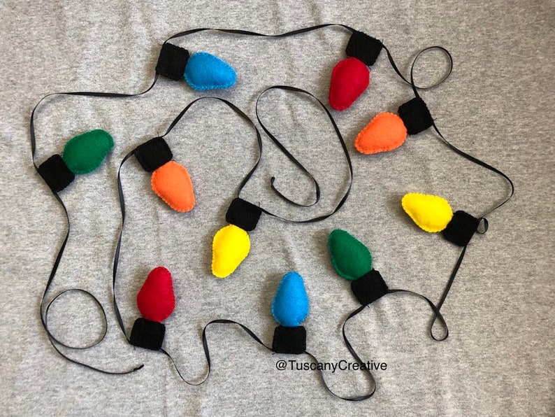 Christmas Lights Garland in Felt Holiday Home Decor image 1