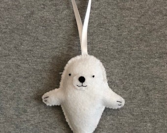 Baby Seal White Christmas Ornament Holiday Home Decor