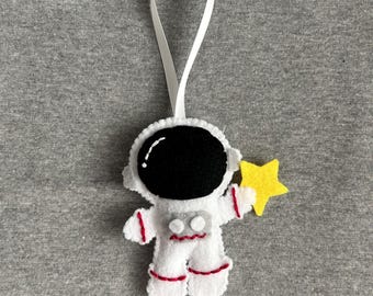 Astronaut Christmas ornament in felt space planets holiday home decor