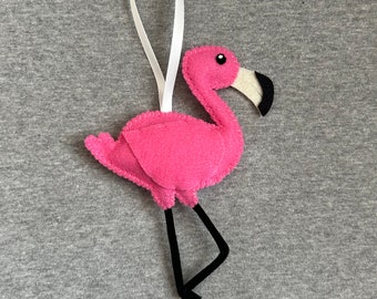 Flamingo Christmas Ornament in Pink Felt Holiday Home Decor