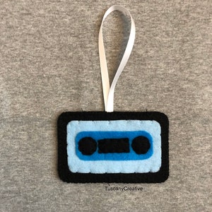 Cassette Tape Retro Christmas Ornament in Felt