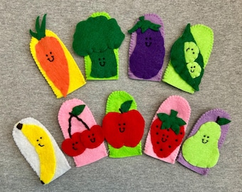 Hand Stitched Food Finger Puppets: Educational Kawaii Toys