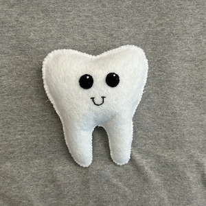 Tooth Shaped Pillow with Personalized Pocket Tooth Fairy