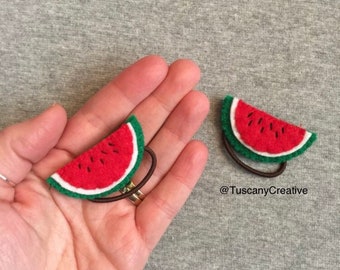 Watermelon Ponytail Holders in Felt