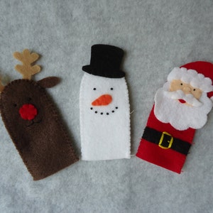 Christmas Finger Puppets, Includes Santa Claus, Rudolph the Reindeer and Frosty the Snowman image 2