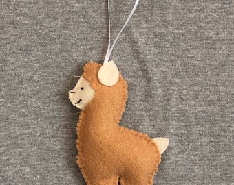 Llama Christmas Ornament in Felt
