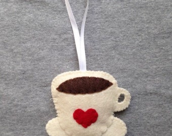 Coffee Cup Christmas Ornament Holiday Home Decor Valentines Day