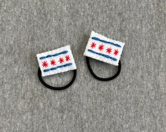 Chicago Flag ponytail holders hair ties