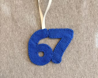 Six Seven Christmas ornament in felt holiday home decor