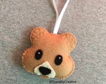 Bear Emoji Christmas Ornament