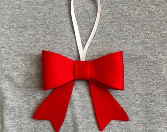 Bow Christmas ornament in felt holiday home decor