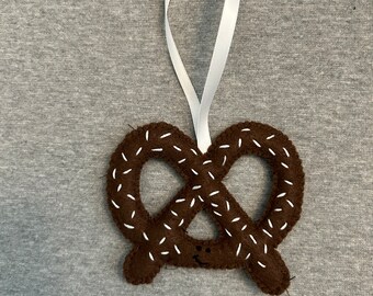 Pretzel Christmas Ornament in Felt Holiday Home Decor