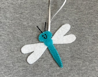 Dragonfly Christmas Ornament in Felt Holiday Home Decor Guardian Angel