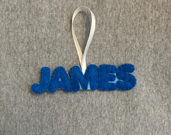 Personalized Name Christmas Ornament: Hand Stitched Holiday Decor