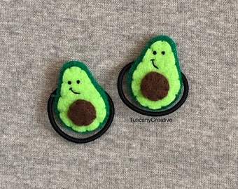 Avocado Ponytail Holders in Green Felt