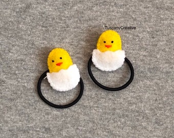 Baby Chick Ponytail Holders for Easter Spring