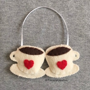 Tea for Two or Coffee for Two Christmas Ornament Holiday Home Decor, Best Friends, Couples Valentines Day