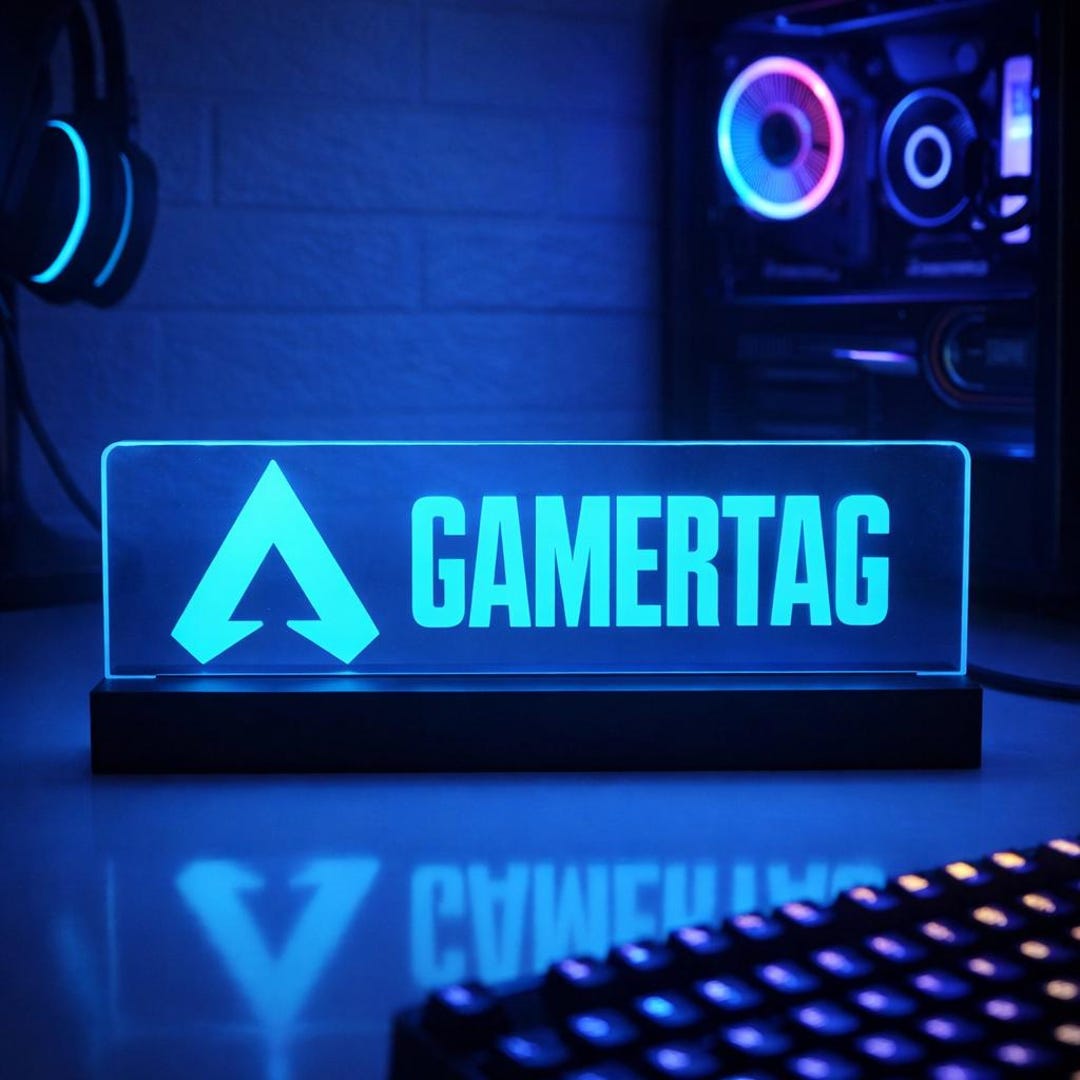 Custom Gamer Tag LED Sign, Personalized Gaming Name Light, RGB Acrylic ...