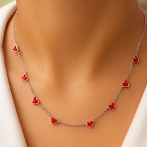 Collar de corazón de plata de ley 925