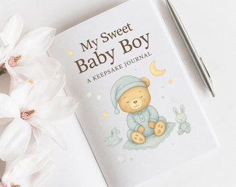 Baby Boy Memory Book: Editable Keepsake Journal (Printable PDF)