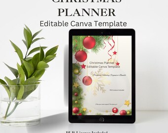 Christmas Planner PLR Template | Editable Canva Holiday Organizer | Printable Planner Bundle | Rebrand & Resell License