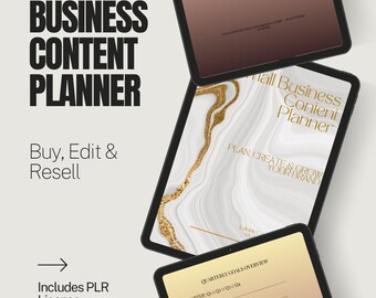 Small Business Content Planner – Editable Canva Template | PLR License | Digital Planner for Entrepreneurs & Coaches