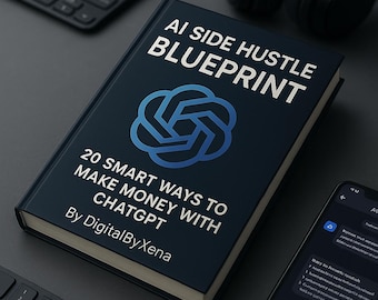 Libro electrónico de AI Side Hustle: Guía para ganar dinero con ChatGPT + Plantilla de Canva (Descarga digital)