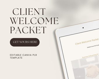 Client Welcome Packet – Editable Canva PLR Template | Business Onboarding Kit | Rebrand & Resell | Freelancer Template