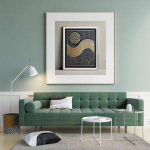 Minimalist Gold Moon Wall Art | Digital Download | Modern Celestial Poster Print