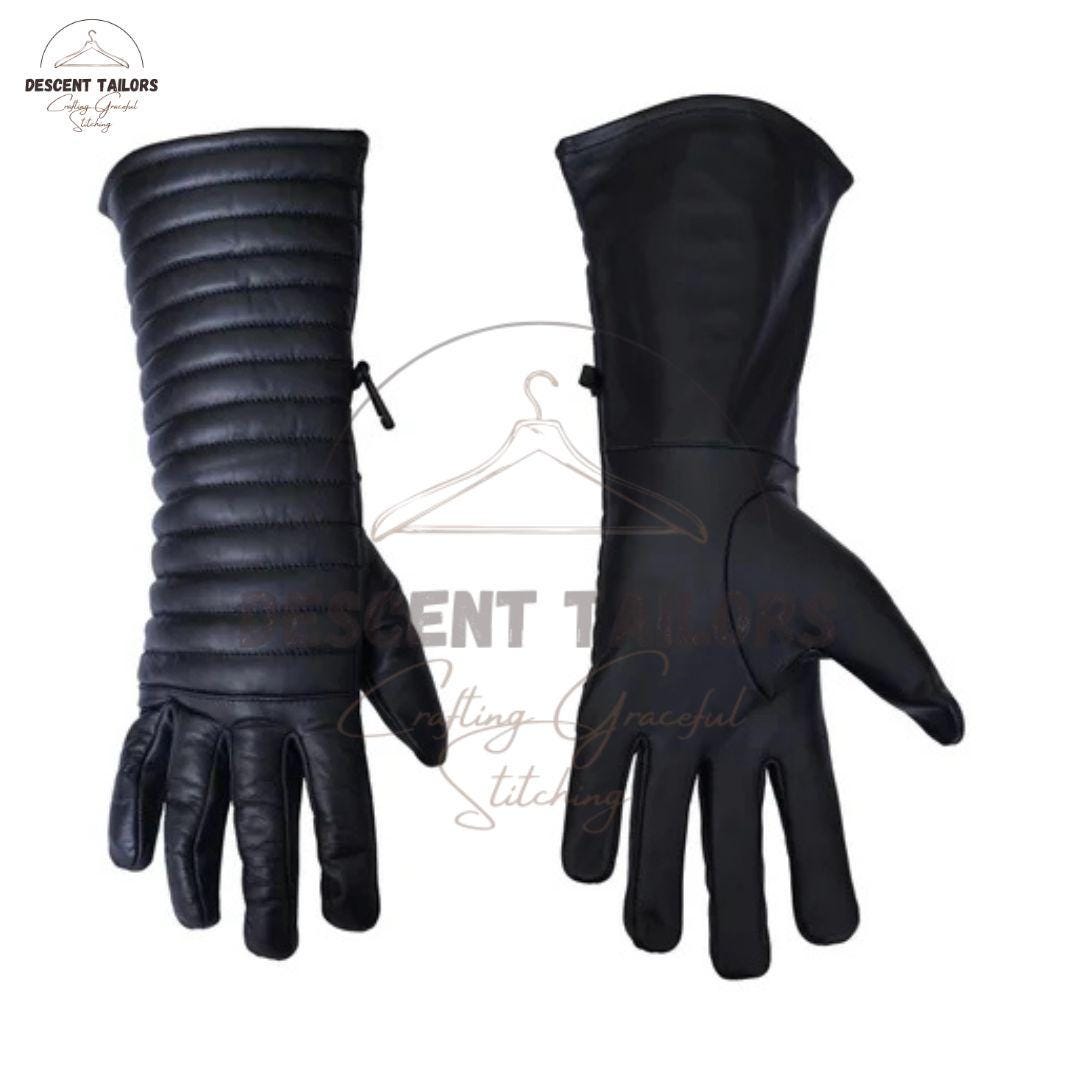 Inspired Star war Darth Vader leather gloves cosplay Mandalorian Armor Gloves, Bounty Hunter Gloves SW Darth Vader inspired leather gloves