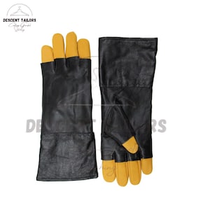 Mando Gloves | Real Leather Mandalorian Costume Gauntlets | Star Wars Cosplay Armor Gloves | Handmade Halloween Gift for Fans