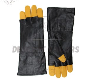 Guantes Mando de cuero auténtico / Guanteletes de cosplay de Star Wars Mandalorian