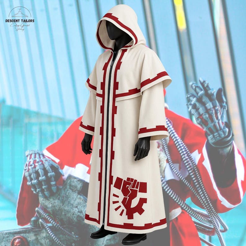 Tech Priest Cosplay Robe, 40K Inspired Adeptus Style Outfit, Red Hooded ...