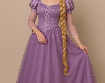 Rapunzel Costume for Women | Tangled Princess Dress | Inspired Disney Rapunzel Cosplay Dress | Halloween & Birthday Party Costume