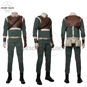 Inspired by star War Jedi survivor Costume by Fallen order Cal kestis with all leather belts and Accessories Adult Jedi Halloween Cosplay