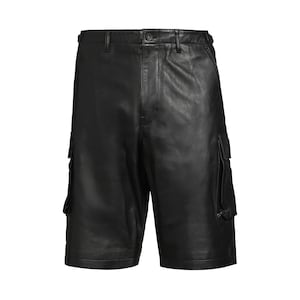 Genuine Leather Cargo Shorts: Men&#39;s Stylish Booty Shorts