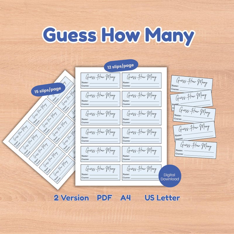 Guess How Many Template.pdf Sign in Sheet With Name Email and Phone Number - Etsy