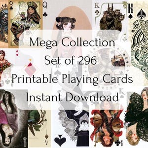 296種類のユニークなデッキ（デジタルダウンロード）印刷可能なトランプバンドル