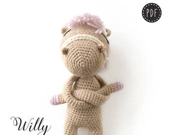 Crochet pattern • Amigurumi Horse • The NONOs crochetgang • Willy Wont - Cute Kawaii Doll Gift - Pdf download DE+EN, designed by Polaripop