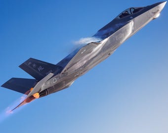 PHOTO PRINT - F-35 Lightning II afterburner climb fighter jet Air Force prints and posters