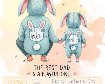 Happy Father's Day Clipart Bundle – 12 PNG Files | Super Dad Sublimation Graphics | Commercial Use | Instant Download