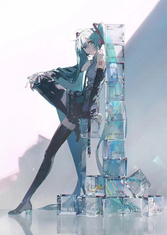 Hatsune Miku 17th Anniversary Acrylic Standee, Vocaloid Figure Decor, Limited Edition Transparent Display, Anime Gift Idea