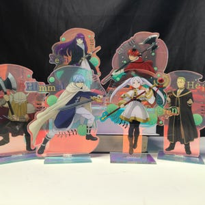 Frieren Anime Acrylic Stand Set – Frieren, Himmel, Fern, Stark & More | Beyond Journey’s End Character Display for Desk or Shelf