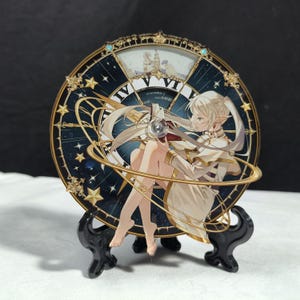 Frieren Acrylic Stand Clock, Astral Magic Elf Figure Display, Anime Desktop Decor, Beyond Journey’s End Gift, PC Case Diorama Prop