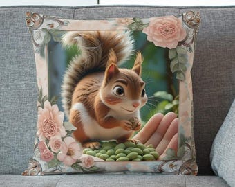 Cozy Squirrel Print, Minimalist Forest Animal Wall Art