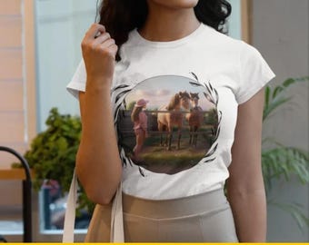 Horse Girl Sticker, Vinyl sticker, Western Art PNG