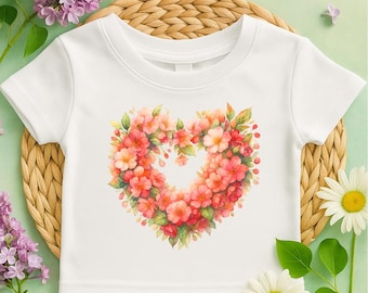 Heart Flower Decals PNG – Spring Floral Wall Decor, Senior mom shirt