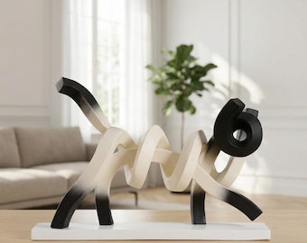 Estatua de gato minimalista moderna: elegante decoración para el hogar, regalo para amantes de los gatos.