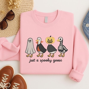Spooky Goose Halloween Embroidery Design, Goose in Costumes with Pumpkin Machine File, 6 Sizes, including formats PES, EXP, DST,...