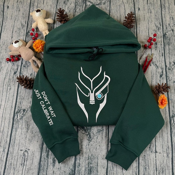 Garrus: niet wachten, maar kalibreren! Geborduurd sweatshirt en hoodie, Mass Effect Silhouettes Quarterzip, gamingmerchandise, videogamecadeau